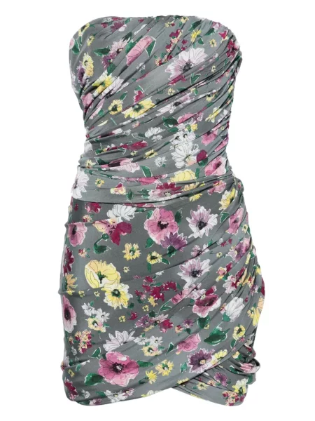 Rochie mini The Attico cu model floral cu imagine de costum gri