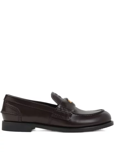 Pantofi loafer Miu Miu din piele maro