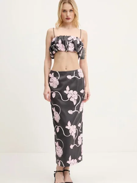 Rotate spódnica midi prosta szary