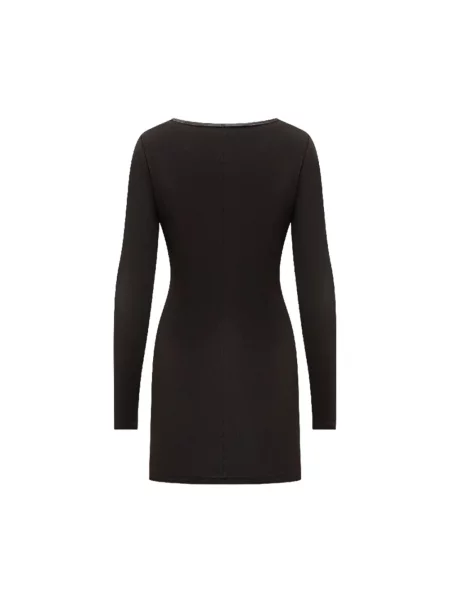 Sukienka mini Ambush z dekoltem w serek z długim rękawem z dżerseju czarna