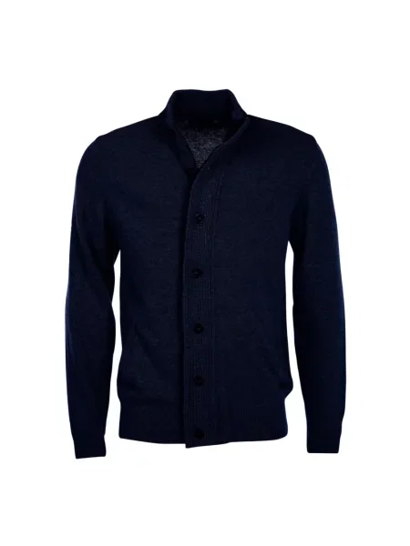 Kardigan ze stójką Essential PATCH Barbour granatowy
