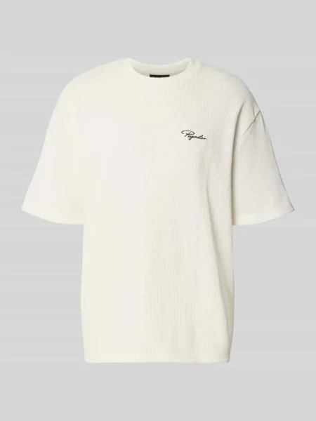 Oversized T-shirt ze strukturalnym wzorem Pegador biała