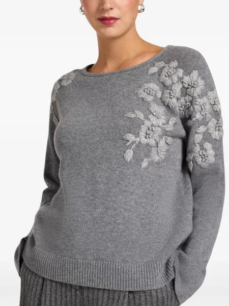 Pulover Elena Mirò cu model floral gri