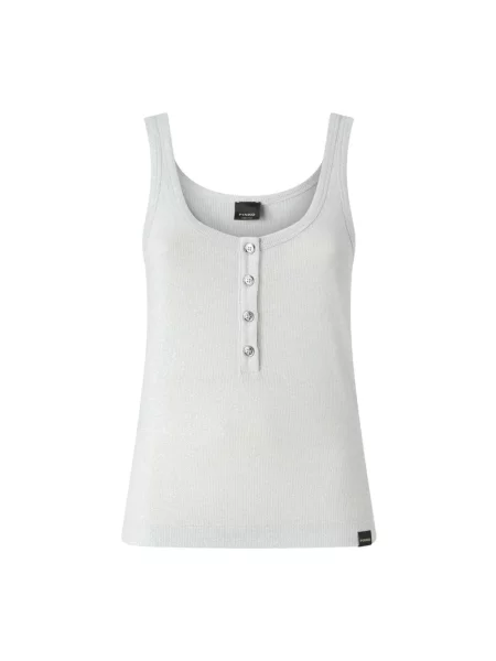 Lniany top Pinko biały