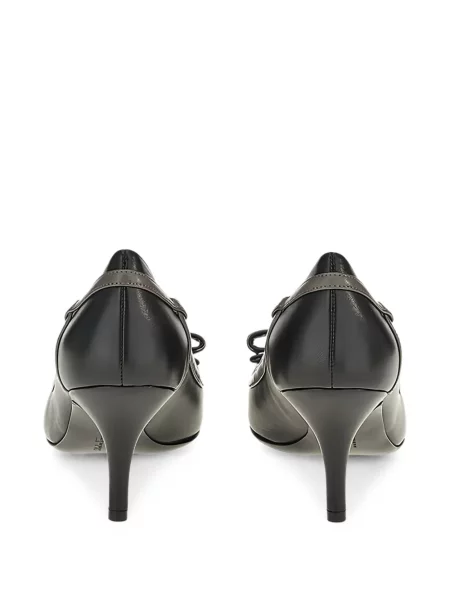 Pantofi cu toc Ferragamo cu funde negru