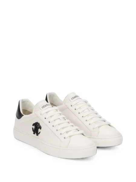 Bőr sneaker Roberto Cavalli autogrammal fehér