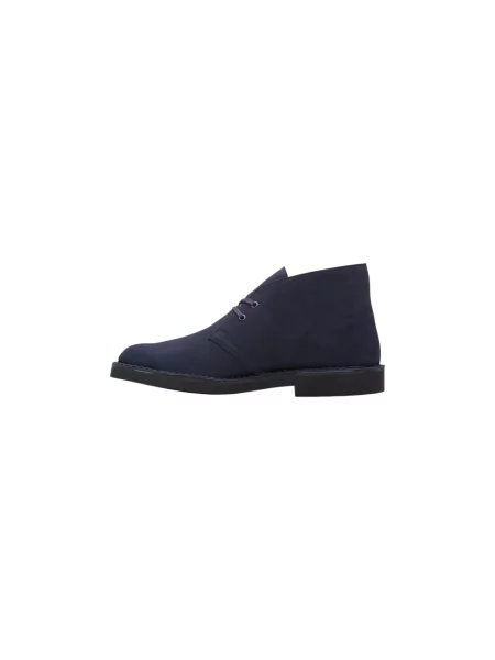 Trzewiki Clarks skórzane eleganckie niebieskie