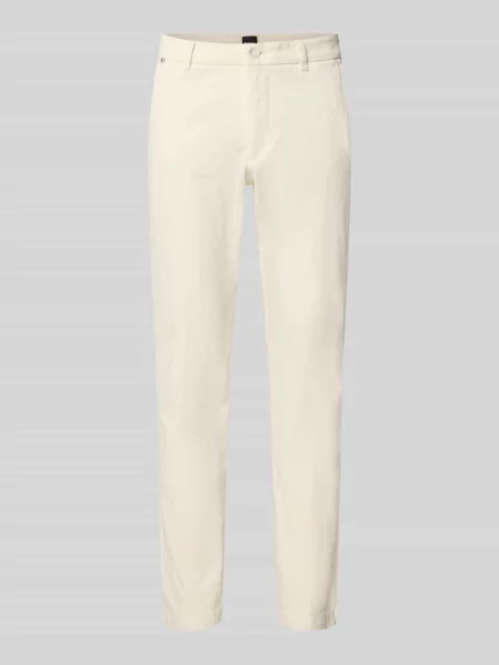 Chinos o kroju regular fit z mieszanki bawełny Boss białe