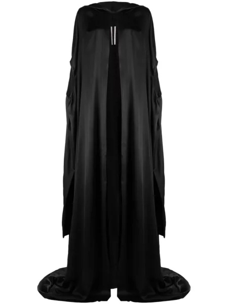 Rochie Rick Owens din satin cu glugă negru