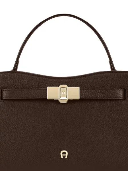 Кожена шопинг чанта Aigner кафяво