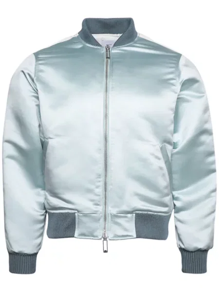 Geacă bomber Rhude din satin cu aplicații verde