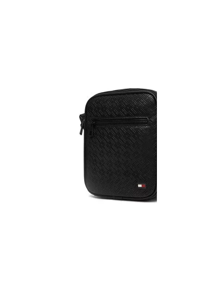 Taška cez rameno Tommy Hilfiger Th Embossed Flag Mini Reporter čierna