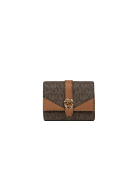 Portfel Michael Kors z logo brązowy