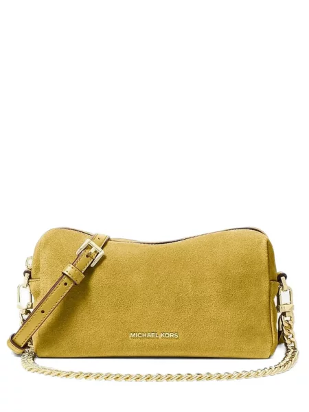 Geanta crossbody Michael Michael Kors din piele de căprioară galben