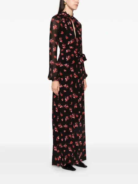 Гащеризон Dvf Diane Von Furstenberg на цветя с принт черно