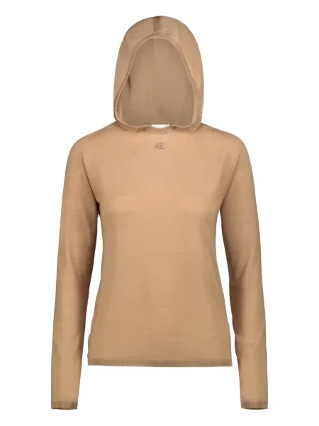 Haftowana bluza z kapturem Courreges wełniana