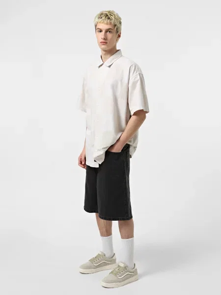 Клетчатые джинсовые шорты Vans черные