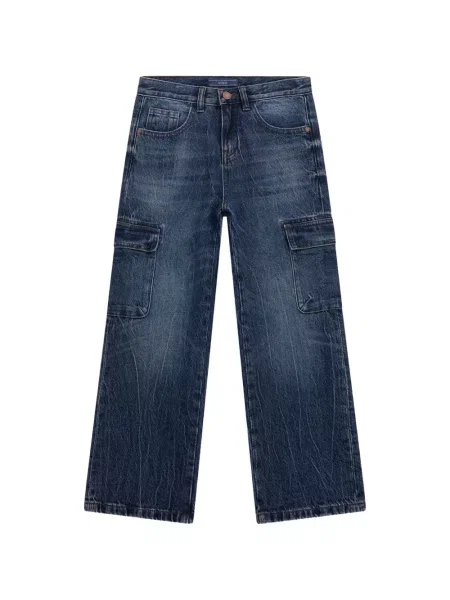 Szerokie jeansy dziecięce Guess niebieskie