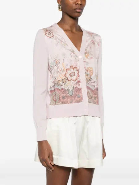 Cardigan Zimmermann cu model floral cu imagine roz