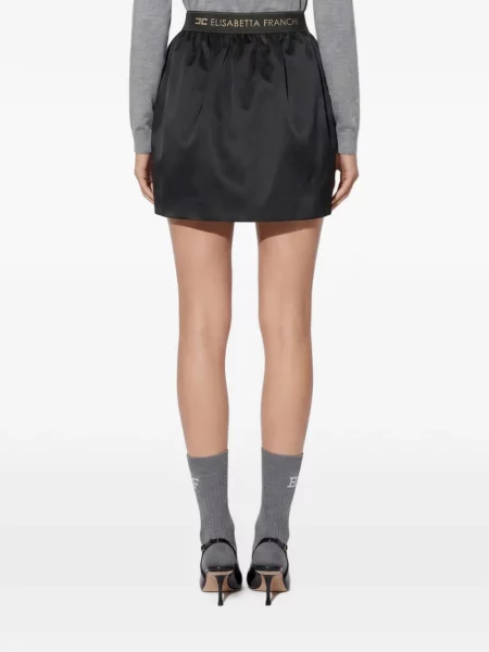 Fusta mini Elisabetta Franchi de mătase negru