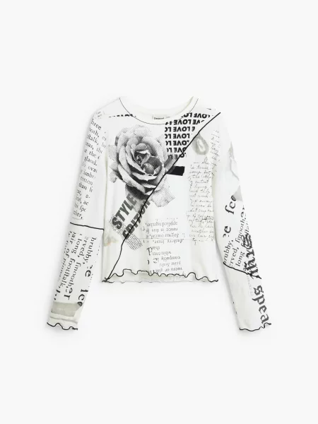 Desigual Tricou gri alb