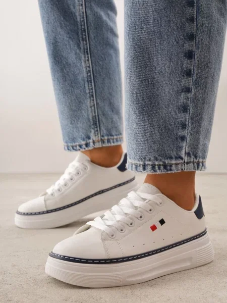 Sneakers Cezita cu bleumarin alb
