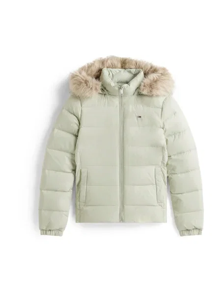 Tommy Jeans geacă cu puf pentru femei verde