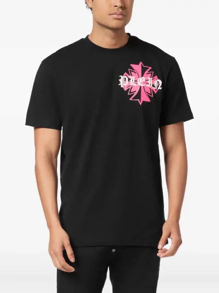 Tricou Philipp Plein cu imagine cu decolteu rotund negru