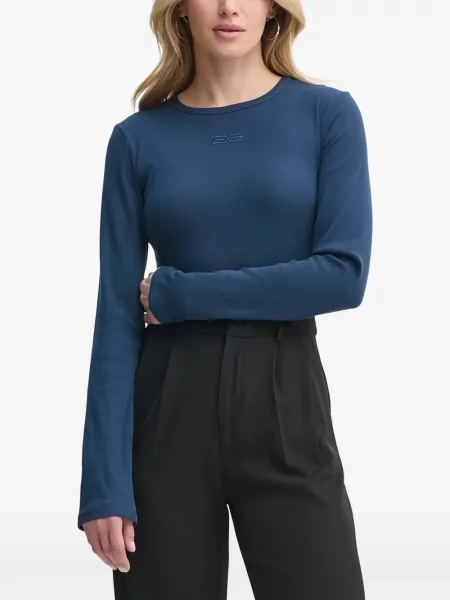 Tricou Gestuz cu broderie albastru