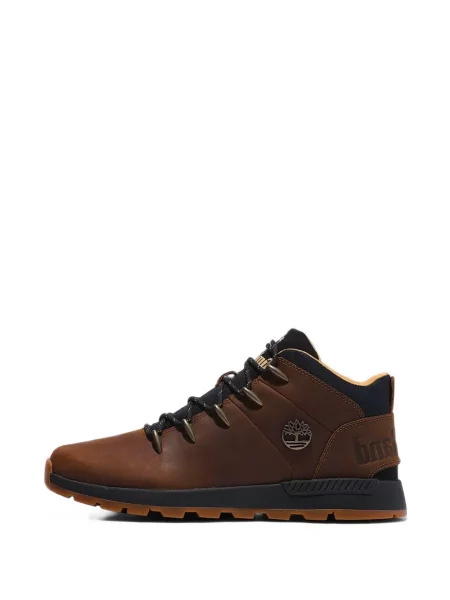 Botine Timberland cu șireturi din dantelă maro