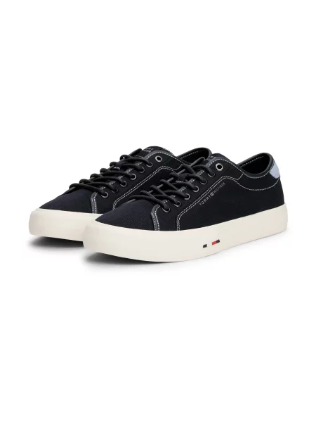 Tenis superge Tommy Hilfiger Hi Vulc Street Canvas Mornarsko modra bela