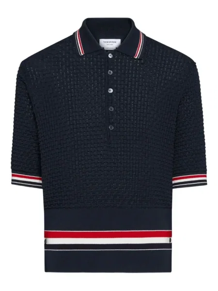 Polo Thom Browne cu dungi albastru