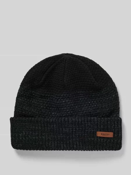 Czapka beanie z detalem z logo Barts czarna
