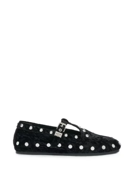 Mocasini Ganni de catifea negru
