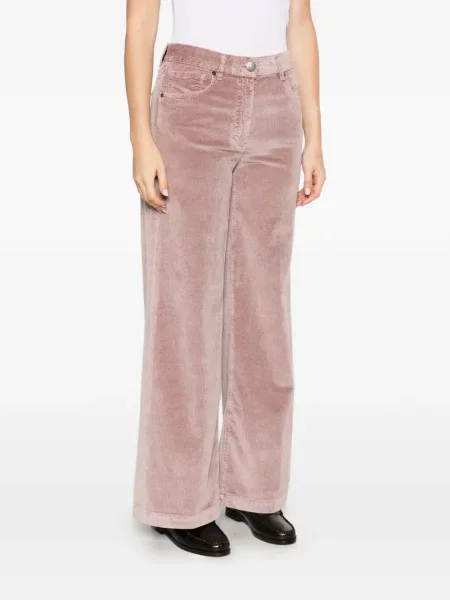 Pantaloni Peserico de catifea cord roz