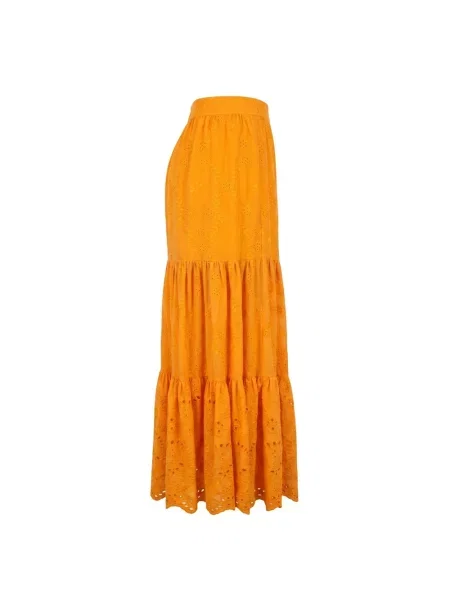 Haftowana spódnica maxi Trussardi pomarańczowa