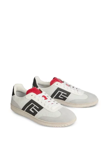 Sneakerși Balmain din piele de căprioară alb