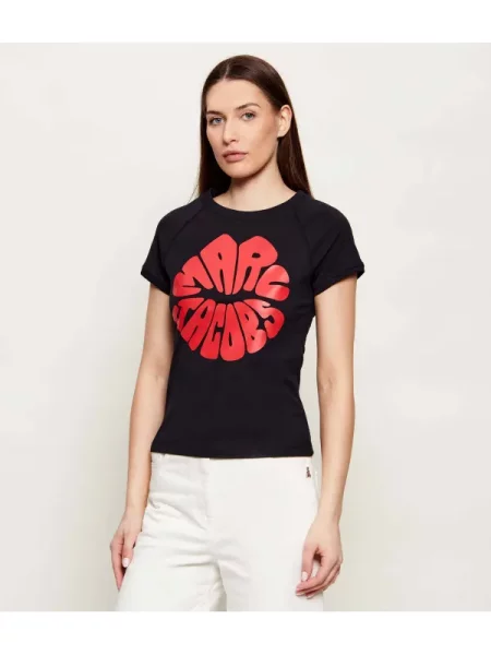 Marc Jacobs Tricou MARC KISS SHRUNKEN negru