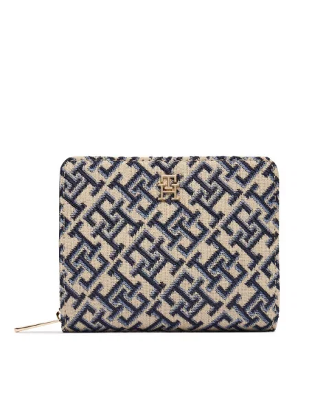 Tommy Hilfiger Piniginė Th Icon Med Za W/ Flap Jacquard mėlyna