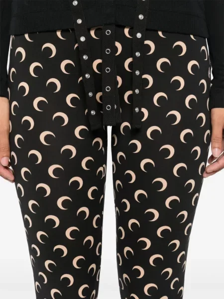 Pantaloni Marine Serre cu imagine negru