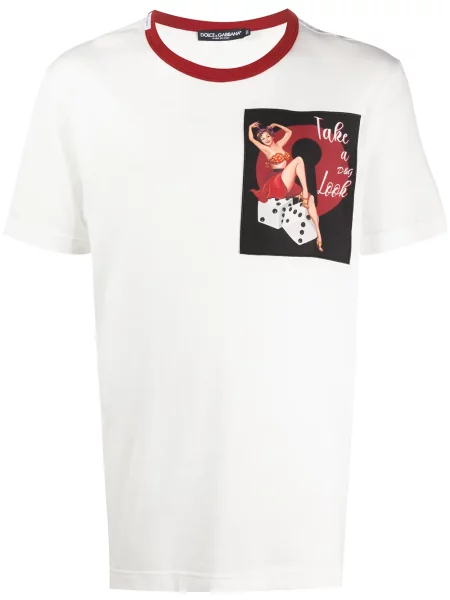 Tricou Dolce & Gabbana cu imagine alb