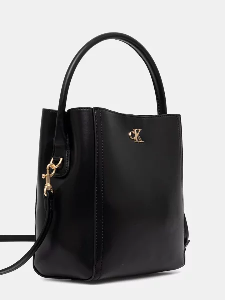 Calvin Klein geantă crossbody pentru femei cu imitație de piele negru