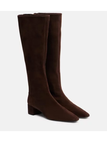Cizme Aquazzura din piele de căprioară maro