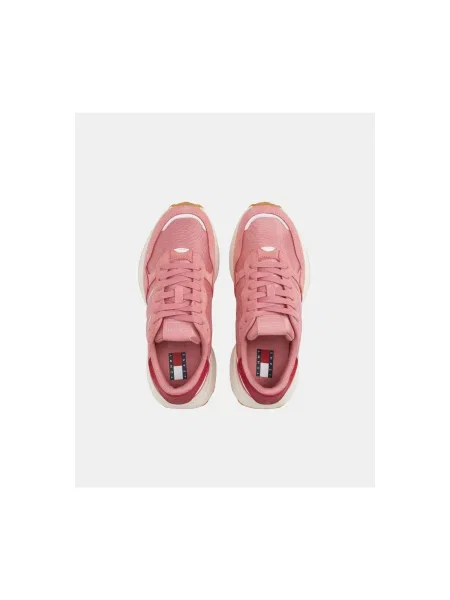 Tommy Jeans Rövid szárú sportcipők CLEATED RUNNER világosszürke rózsaszín