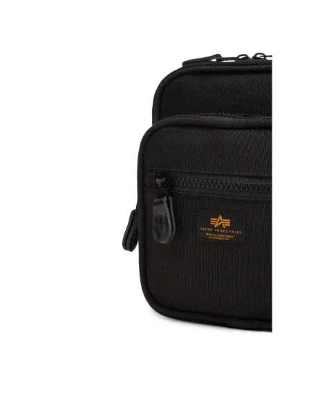 Pánska taška Alpha Industries Label Messenger Bag Small 1 l black čierna