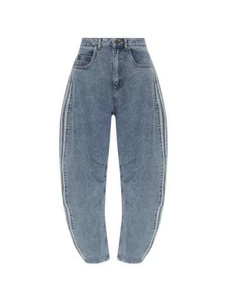 Csíkos széles szárú farmer Adidas kék