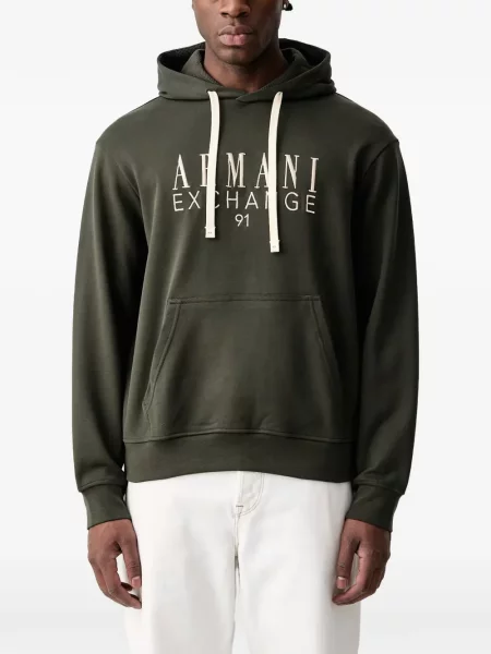Hoodie Armani Exchange με αυτόγραφο πράσινο
