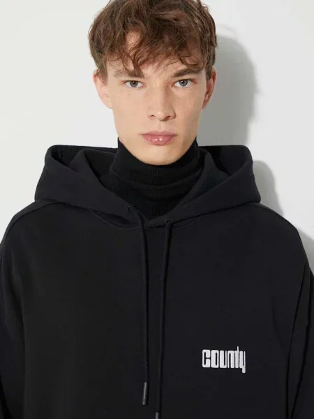 Свитер Marcelo Burlon с капюшоном с принтом черный