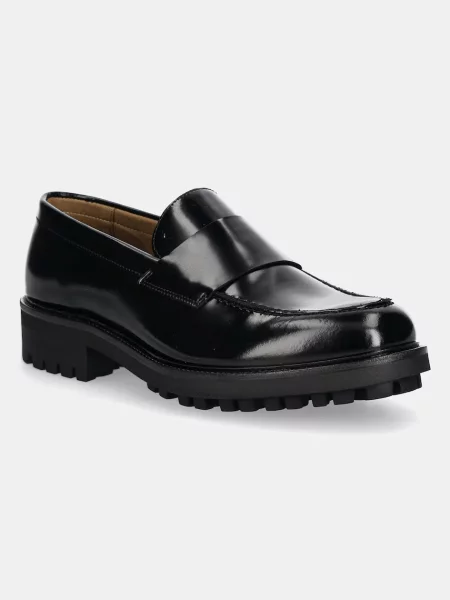 Кожени мокасини Calvin Klein MOCCASIN W/ BAND черно