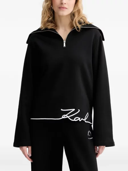 Hanorac cu glugă Karl Lagerfeld cu autograf negru